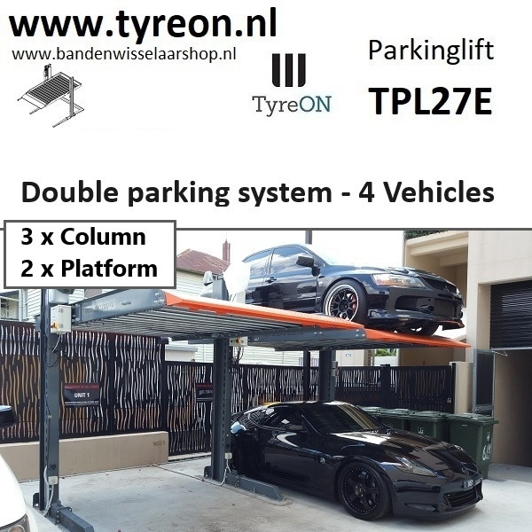 TPL27E-2 car parking lift - electric release of safety locks - no air pressure required - 3 columns - 4 cars - Εξοπλισμός γκαράζ: φωτογραφία 1 TPL27E-2 car parking lift - electric release of safety locks - no air pressure required - 3 columns - 4 cars - Εξοπλισμός γκαράζ: φωτογραφία 1