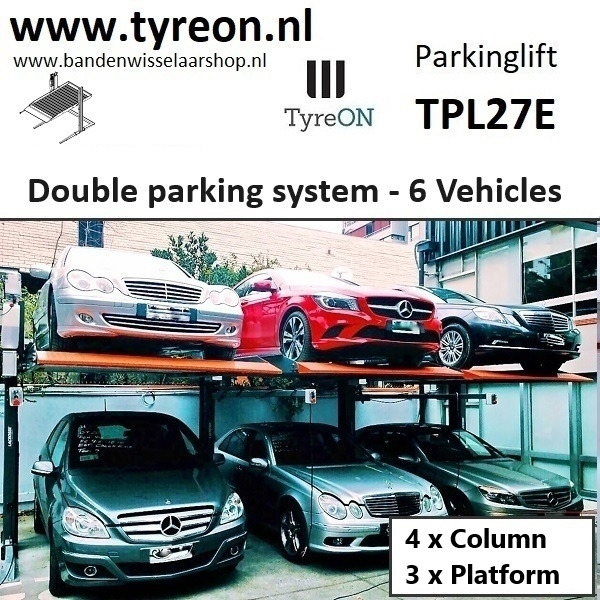 TPL27E-3 car parking lift - electric release of safety locks - no air pressure required - 4 columns - 6 cars - Εξοπλισμός γκαράζ: φωτογραφία 1 TPL27E-3 car parking lift - electric release of safety locks - no air pressure required - 4 columns - 6 cars - Εξοπλισμός γκαράζ: φωτογραφία 1