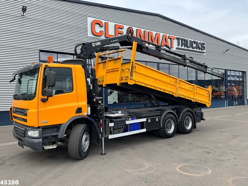 DAF FAT 75 CF 340 6x4 Manual Full steel Hiab 16 Tonmeter laadkraan - Φορτηγό ανατρεπόμενο, Φορτηγό με γερανό: φωτογραφία 1 DAF FAT 75 CF 340 6x4 Manual Full steel Hiab 16 Tonmeter laadkraan - Φορτηγό ανατρεπόμενο, Φορτηγό με γερανό: φωτογραφία 1