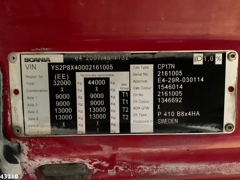 Φορτηγό ανατρεπόμενο Scania P 410 8x4 Kipper: φωτογραφία 18