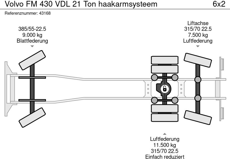 Φορτηγό φόρτωσης γάντζου Volvo FM 430 VDL 21 Ton haakarmsysteem: φωτογραφία 19