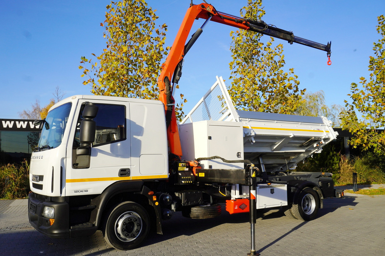 IVECO Eurocargo 120E18 Crane Palfinger / 3-way tipper / sleeper cab - Φορτηγό με ανοιχτή καρότσα, Φορτηγό με γερανό: φωτογραφία 2 IVECO Eurocargo 120E18 Crane Palfinger / 3-way tipper / sleeper cab - Φορτηγό με ανοιχτή καρότσα, Φορτηγό με γερανό: φωτογραφία 2