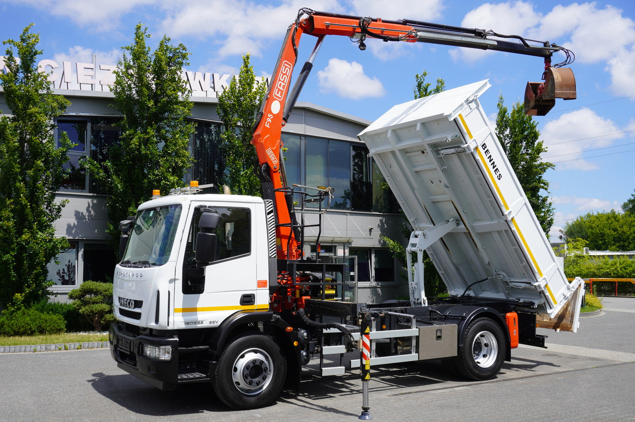 IVECO Eurocargo 160E22 EEV Dump truck / Bortmatic / Crane FASSI F95A.0.22 - Φορτηγό με ανοιχτή καρότσα, Φορτηγό με γερανό: φωτογραφία 1 IVECO Eurocargo 160E22 EEV Dump truck / Bortmatic / Crane FASSI F95A.0.22 - Φορτηγό με ανοιχτή καρότσα, Φορτηγό με γερανό: φωτογραφία 1