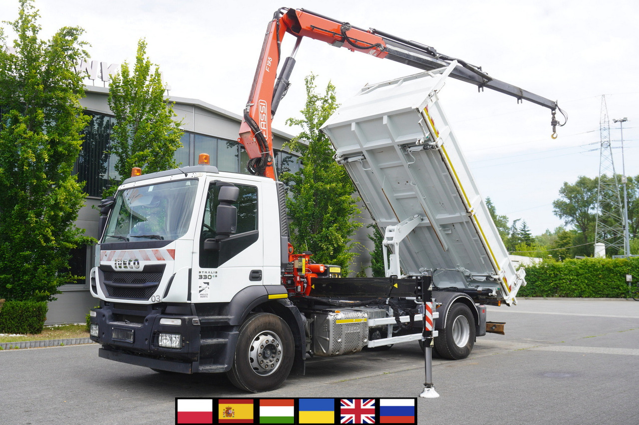 IVECO STRALIS 330 E6 / FASSI 195A 8.5 T / 3-side tipper - Φορτηγό με γερανό: φωτογραφία 1 IVECO STRALIS 330 E6 / FASSI 195A 8.5 T / 3-side tipper - Φορτηγό με γερανό: φωτογραφία 1