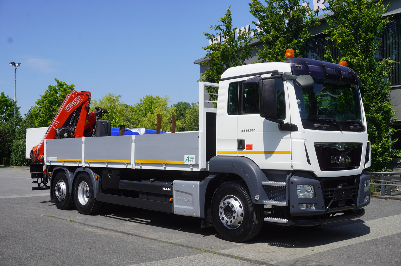 MAN TGS 26.360 Flatbed / Fassi F175 7.7 T / steered 3rd axle - Φορτηγό με γερανό: φωτογραφία 2 MAN TGS 26.360 Flatbed / Fassi F175 7.7 T / steered 3rd axle - Φορτηγό με γερανό: φωτογραφία 2