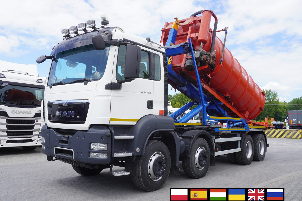 MAN TGS 35.400 8 × 4 E5 / HYVA HOOK LIFT 32.56 SE / Septic barrel 13000 L - Κοπροδιανομέας υγρής κοπριάς: φωτογραφία 1 MAN TGS 35.400 8 × 4 E5 / HYVA HOOK LIFT 32.56 SE / Septic barrel 13000 L - Κοπροδιανομέας υγρής κοπριάς: φωτογραφία 1