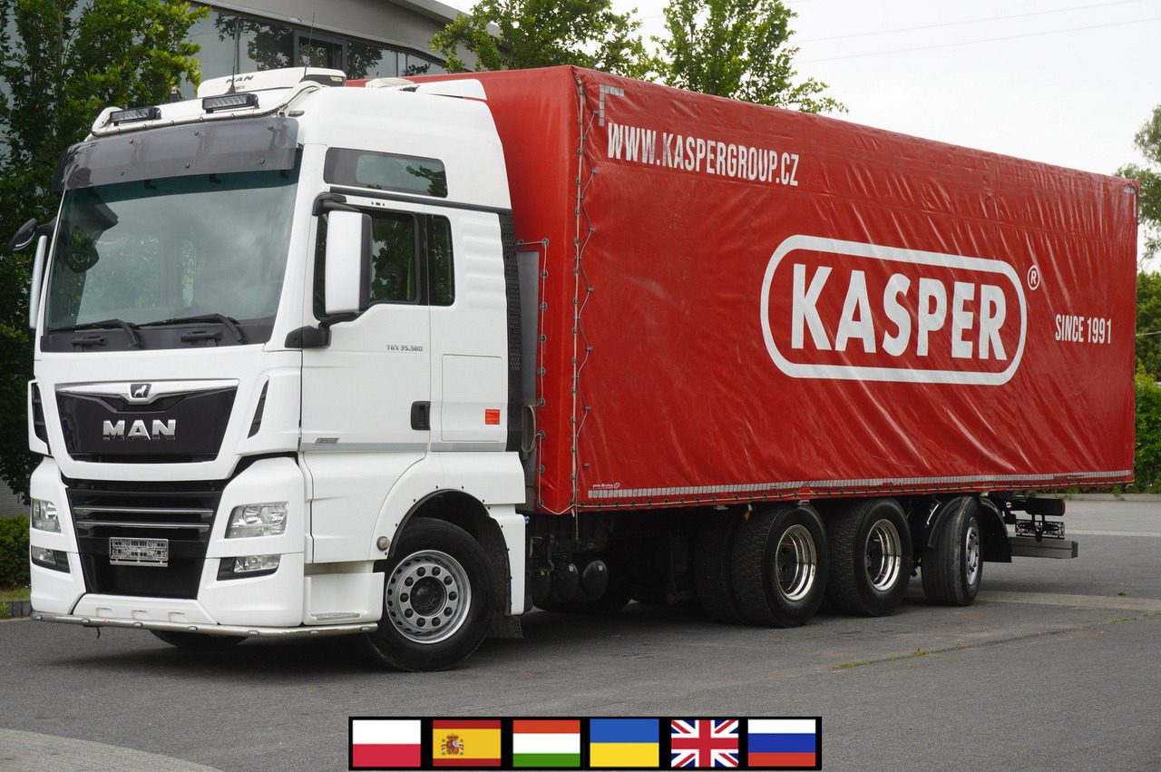 MAN TGX 35.580 E6 8x4 /4 / 23 EPAL tarp superstructure / 4th axle steered - Φορτηγό μουσαμάς: φωτογραφία 1 MAN TGX 35.580 E6 8x4 /4 / 23 EPAL tarp superstructure / 4th axle steered - Φορτηγό μουσαμάς: φωτογραφία 1