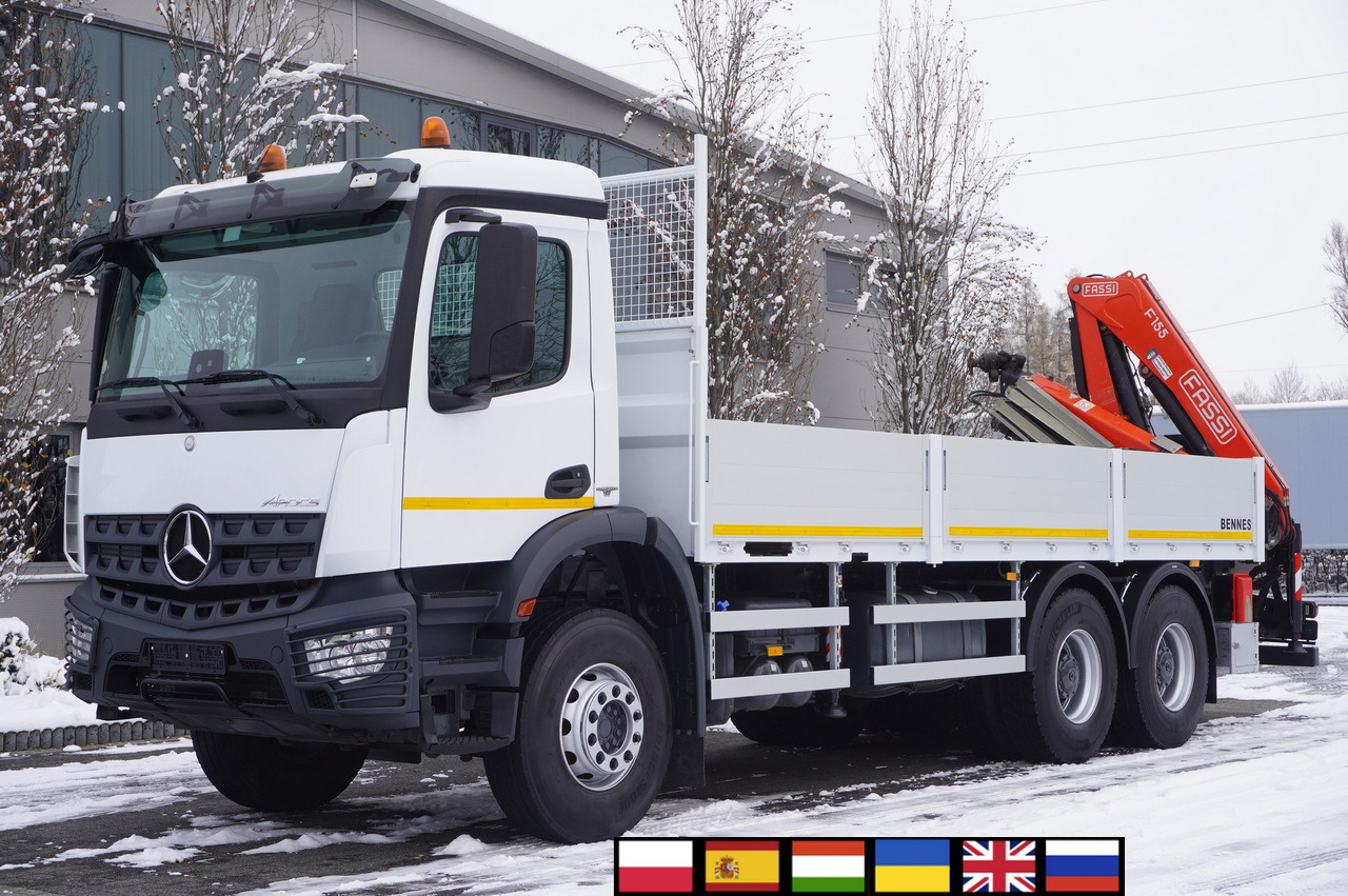 MERCEDES-BENZ Arocs 2633 flatbed truck / Crane FASSI F155A.0.23 / REMOTE CONTROL / 230,000 km - Φορτηγό με γερανό: φωτογραφία 1 MERCEDES-BENZ Arocs 2633 flatbed truck / Crane FASSI F155A.0.23 / REMOTE CONTROL / 230,000 km - Φορτηγό με γερανό: φωτογραφία 1