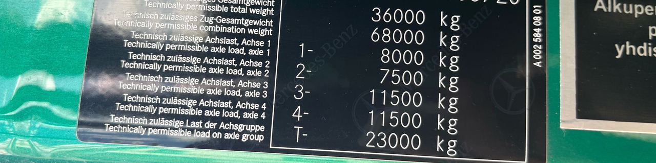 Mercedes-Benz Arocs 3563 8 × 4 / 630 HP / steered axle / Logging superstructure - Φορτηγό με γερανό: φωτογραφία 2 Mercedes-Benz Arocs 3563 8 × 4 / 630 HP / steered axle / Logging superstructure - Φορτηγό με γερανό: φωτογραφία 2