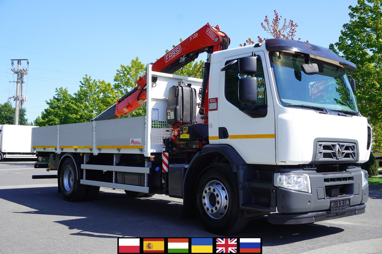 RENAULT C280 DTI 8 / FASSI crane 5.6 T / range 8 m / Flatbed 15 EPAL - Φορτηγό με γερανό: φωτογραφία 1 RENAULT C280 DTI 8 / FASSI crane 5.6 T / range 8 m / Flatbed 15 EPAL - Φορτηγό με γερανό: φωτογραφία 1