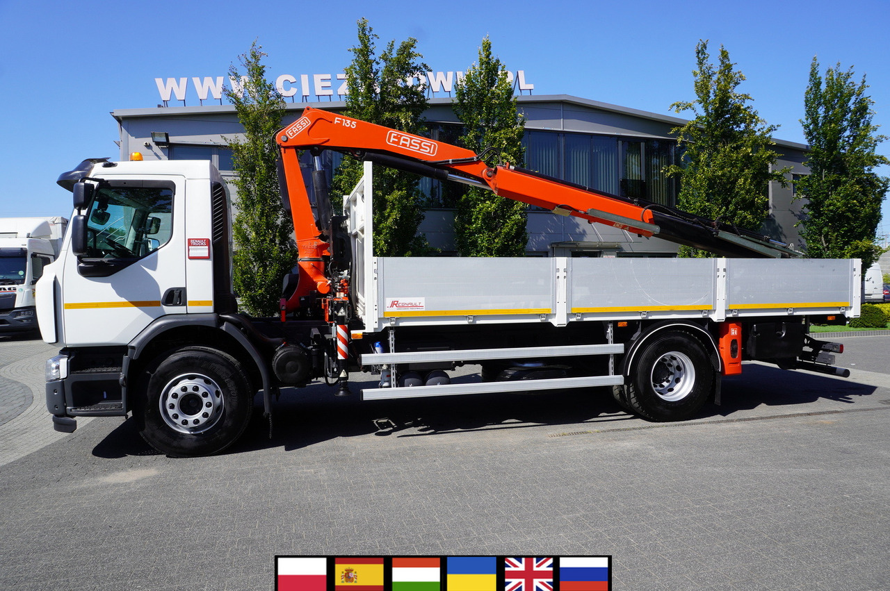 RENAULT C280 DTI 8 / FASSI crane 5.6 T / range 8 m / Flatbed 15 EPAL - Φορτηγό με γερανό: φωτογραφία 1 RENAULT C280 DTI 8 / FASSI crane 5.6 T / range 8 m / Flatbed 15 EPAL - Φορτηγό με γερανό: φωτογραφία 1