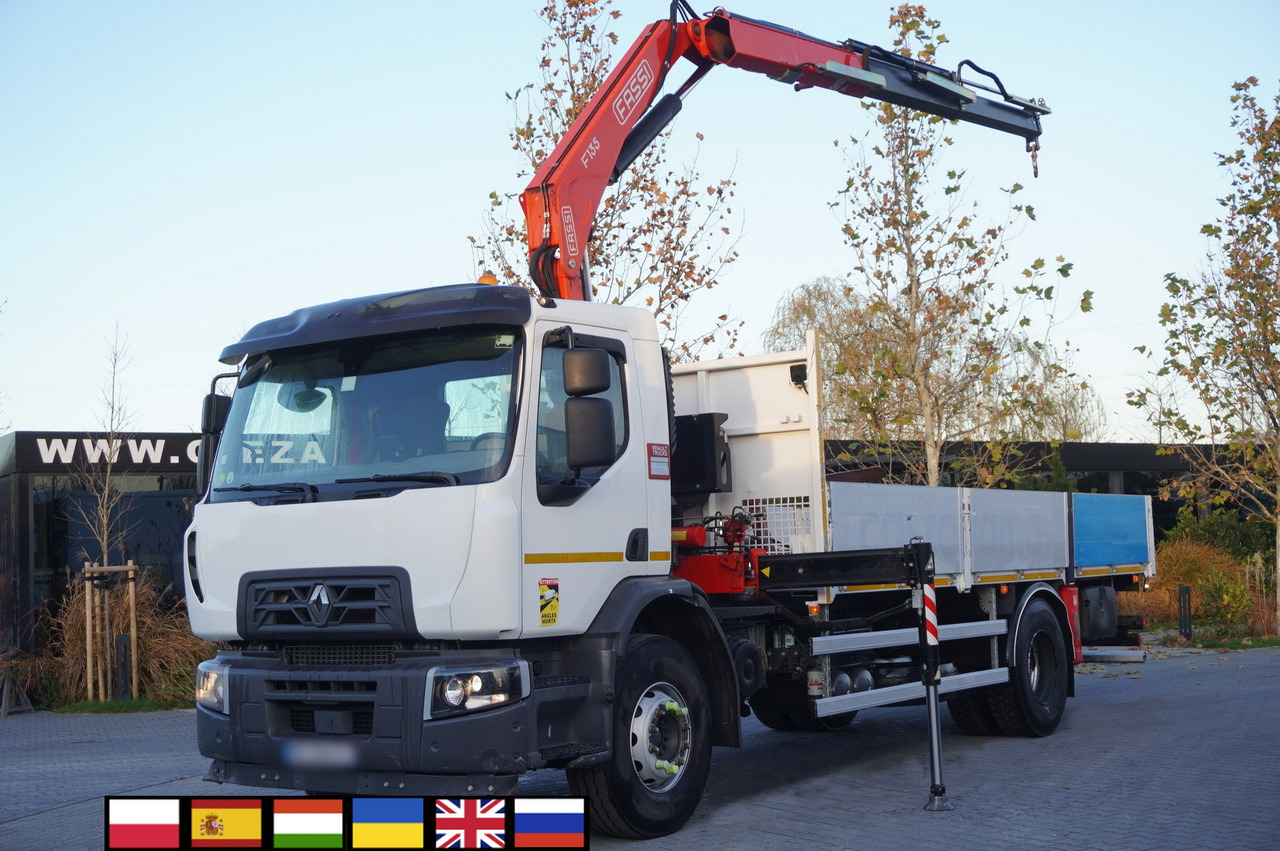 RENAULT C280 DTI 8 / FASSI crane 5.6 T / range 8 m / Flatbed 15 EPAL - Φορτηγό με ανοιχτή καρότσα, Φορτηγό με γερανό: φωτογραφία 1 RENAULT C280 DTI 8 / FASSI crane 5.6 T / range 8 m / Flatbed 15 EPAL - Φορτηγό με ανοιχτή καρότσα, Φορτηγό με γερανό: φωτογραφία 1