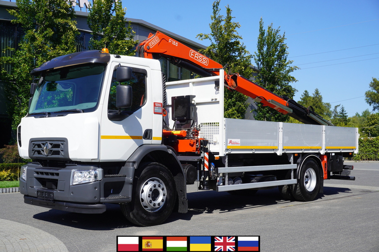 RENAULT C320 P 4x2 / FASSI crane 6.2 T / range 10 m / Flatbed 15 EPAL / 50 tho. km! - Φορτηγό με ανοιχτή καρότσα, Φορτηγό με γερανό: φωτογραφία 1 RENAULT C320 P 4x2 / FASSI crane 6.2 T / range 10 m / Flatbed 15 EPAL / 50 tho. km! - Φορτηγό με ανοιχτή καρότσα, Φορτηγό με γερανό: φωτογραφία 1