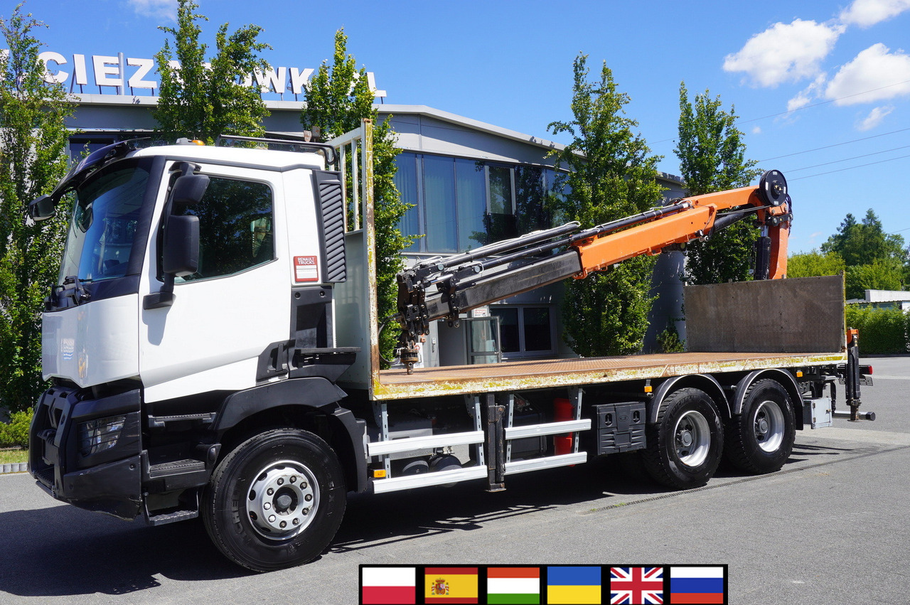 RENAULT C380 Comfort 6x4 / Atlas 6.1 T crane / range 12.3 m - Φορτηγό με ανοιχτή καρότσα, Φορτηγό με γερανό: φωτογραφία 1 RENAULT C380 Comfort 6x4 / Atlas 6.1 T crane / range 12.3 m - Φορτηγό με ανοιχτή καρότσα, Φορτηγό με γερανό: φωτογραφία 1