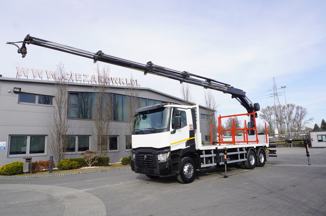 RENAULT C430 / HIAB 244 EP-5 HIDUO crane 8400 kg 15 m / Platform with stanchions - Φορτηγό με γερανό: φωτογραφία 2 RENAULT C430 / HIAB 244 EP-5 HIDUO crane 8400 kg 15 m / Platform with stanchions - Φορτηγό με γερανό: φωτογραφία 2