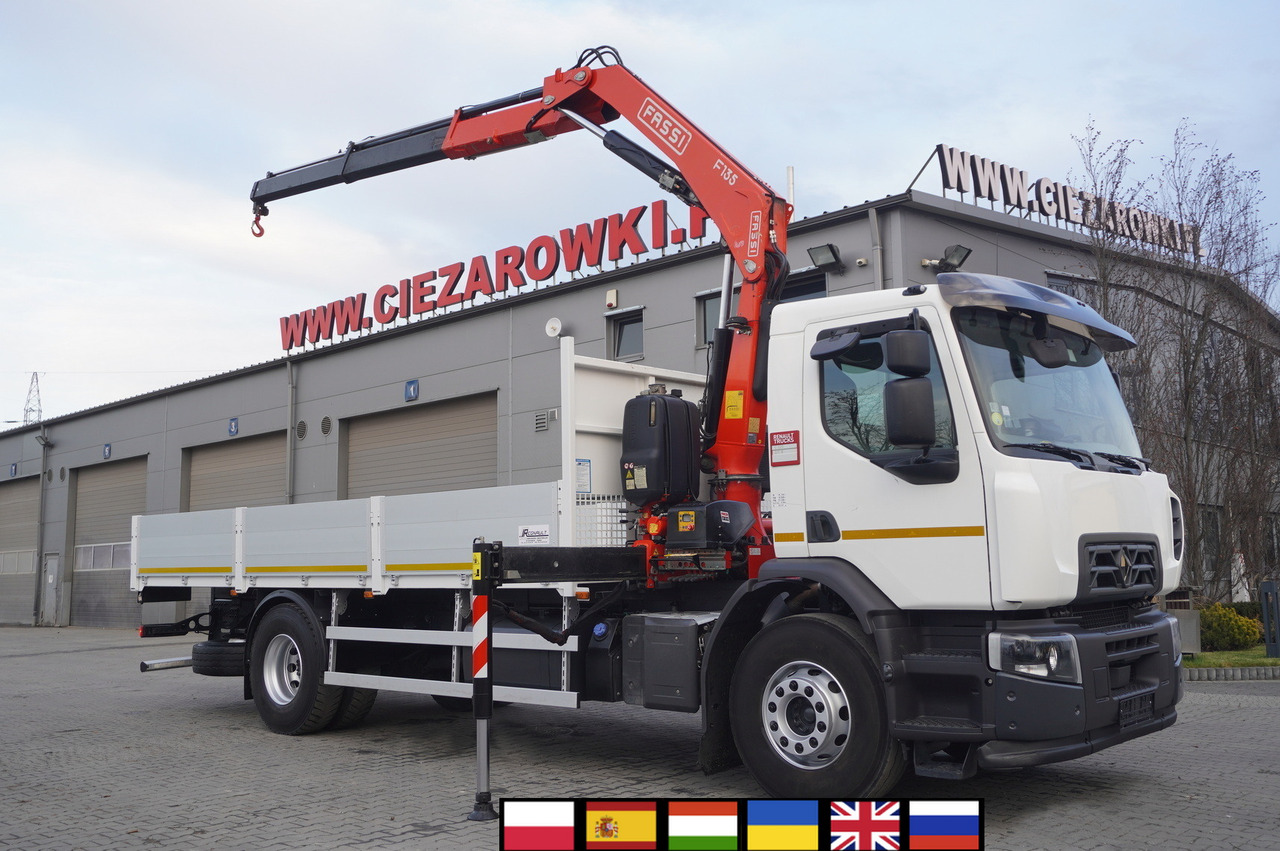 Renault C320 P4x2 E6 / Fassi 5.6 t / Range 8 m / Platform 15 EPAL - Φορτηγό με ανοιχτή καρότσα, Φορτηγό με γερανό: φωτογραφία 1 Renault C320 P4x2 E6 / Fassi 5.6 t / Range 8 m / Platform 15 EPAL - Φορτηγό με ανοιχτή καρότσα, Φορτηγό με γερανό: φωτογραφία 1