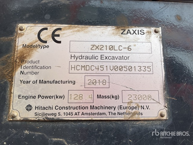 2018 Hitachi ZX210LC-6 Tracked Excavator - Ερπυστριοφόρος εκσκαφέας: φωτογραφία 3 2018 Hitachi ZX210LC-6 Tracked Excavator - Ερπυστριοφόρος εκσκαφέας: φωτογραφία 3