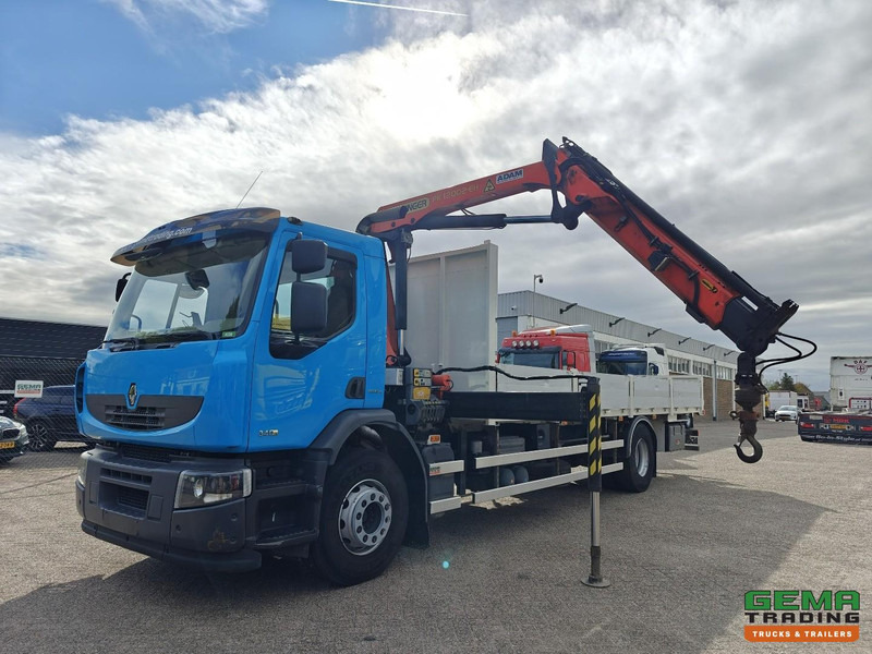 Renault Premium Lander 340 4x2 Dagcab Euro5 - Retarder - Open Laadbak 7.8M  + Palfinger PK12002-EH - RadioGrafisch - Φορτηγό με ανοιχτή καρότσα, Φορτηγό με γερανό: φωτογραφία 1 Renault Premium Lander 340 4x2 Dagcab Euro5 - Retarder - Open Laadbak 7.8M  + Palfinger PK12002-EH - RadioGrafisch - Φορτηγό με ανοιχτή καρότσα, Φορτηγό με γερανό: φωτογραφία 1