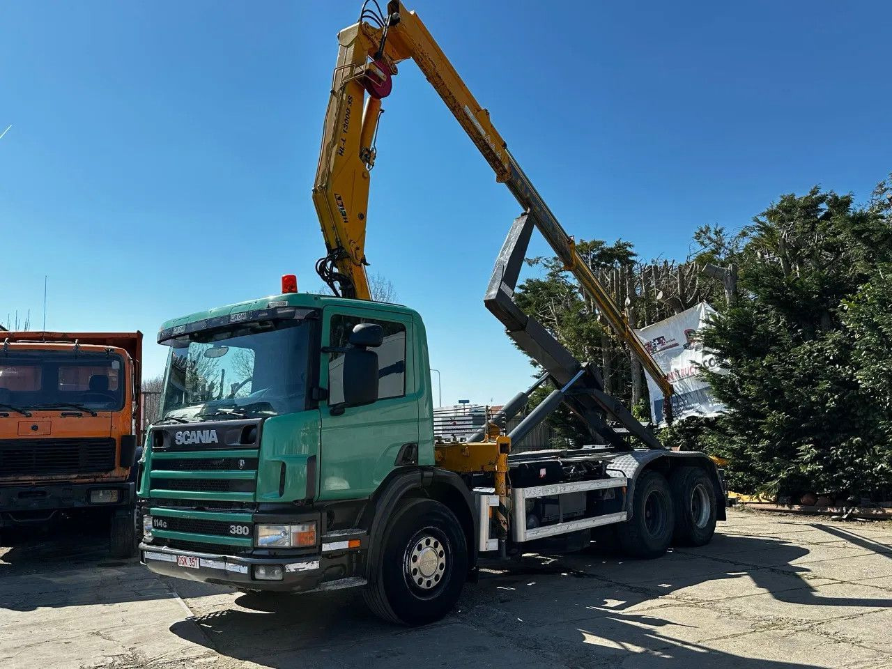 Scania P114-380 6X2 Ampirol + Heila 13000 5T Crane Manu - Φορτηγό μεταφοράς εμπορευματοκιβωτίων/ Κινητό αμάξωμα: φωτογραφία 2 Scania P114-380 6X2 Ampirol + Heila 13000 5T Crane Manu - Φορτηγό μεταφοράς εμπορευματοκιβωτίων/ Κινητό αμάξωμα: φωτογραφία 2