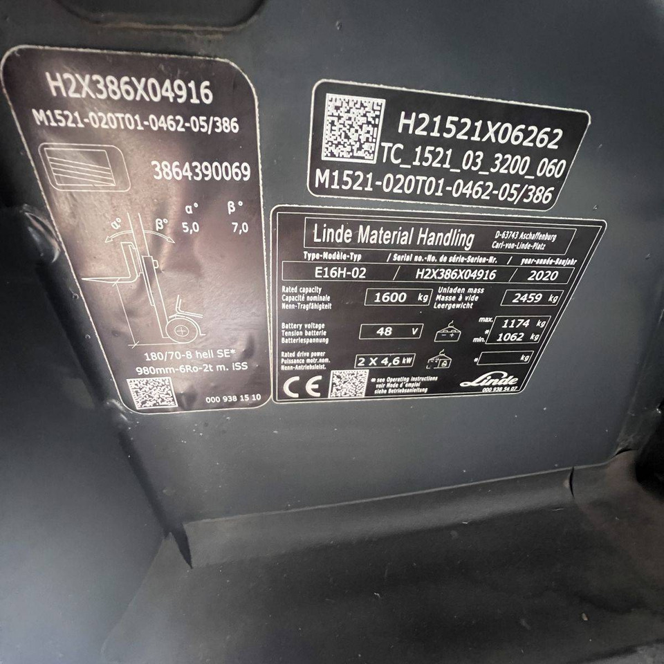 Ηλεκτροκίνητο περονοφόρο Linde E16H (386-02) EVO: φωτογραφία 11