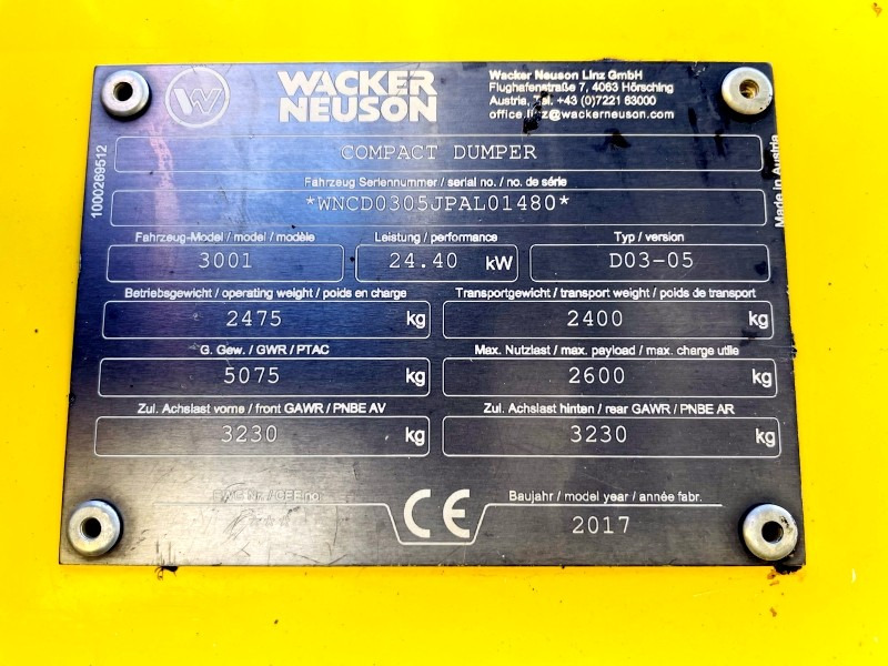 Neuson 3001 (3861) - Μίνι ανατρεπόμενο: φωτογραφία 3 Neuson 3001 (3861) - Μίνι ανατρεπόμενο: φωτογραφία 3