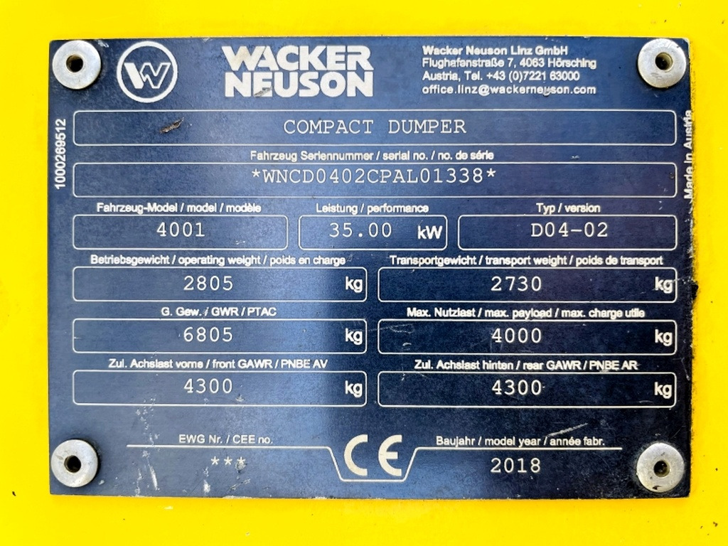 Neuson 4001 (3941) - Μίνι ανατρεπόμενο: φωτογραφία 3 Neuson 4001 (3941) - Μίνι ανατρεπόμενο: φωτογραφία 3