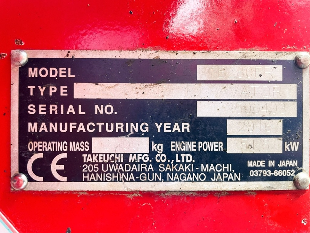 Takeuchi TB280FR (4051) - Μίνι εκσκαφέας: φωτογραφία 3 Takeuchi TB280FR (4051) - Μίνι εκσκαφέας: φωτογραφία 3