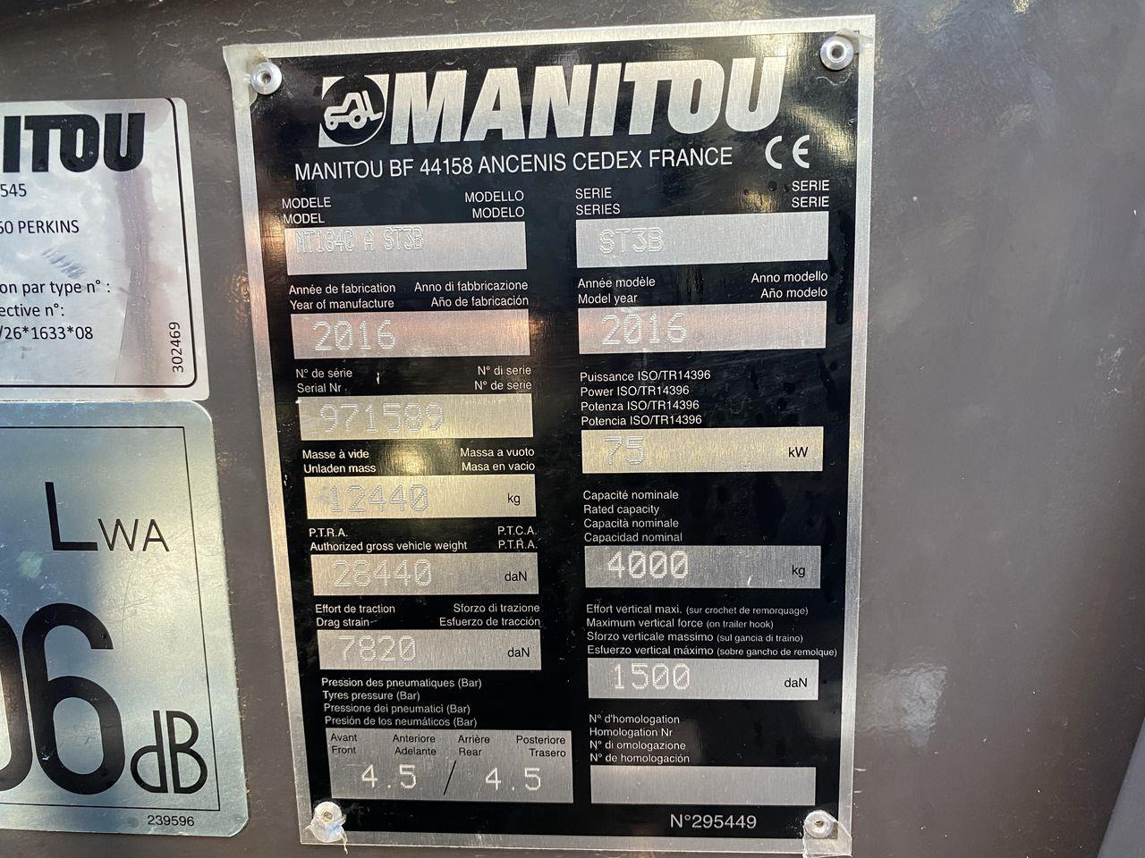 Τηλεσκοπικός φορτωτής Manitou MT1840A ST3B: φωτογραφία 10