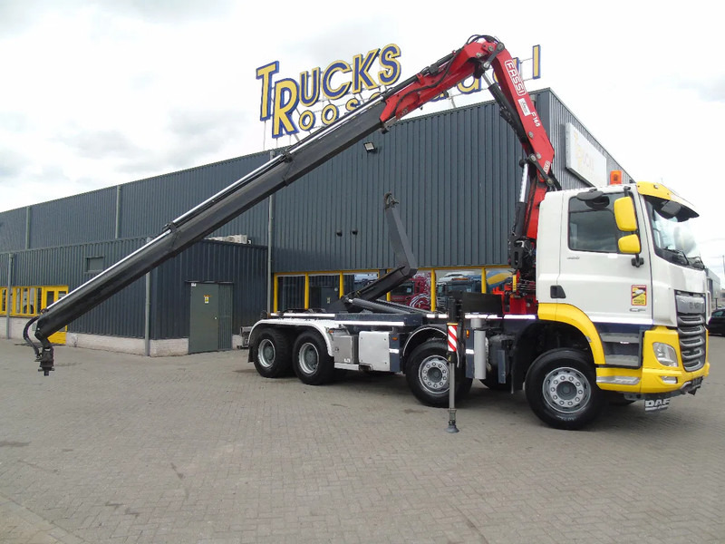 DAF CF 480 + 8X4 + FASSI 16T/M + 20T HOOK + REMOTE + PERFECT - Φορτηγό φόρτωσης γάντζου, Φορτηγό με γερανό: φωτογραφία 2 DAF CF 480 + 8X4 + FASSI 16T/M + 20T HOOK + REMOTE + PERFECT - Φορτηγό φόρτωσης γάντζου, Φορτηγό με γερανό: φωτογραφία 2