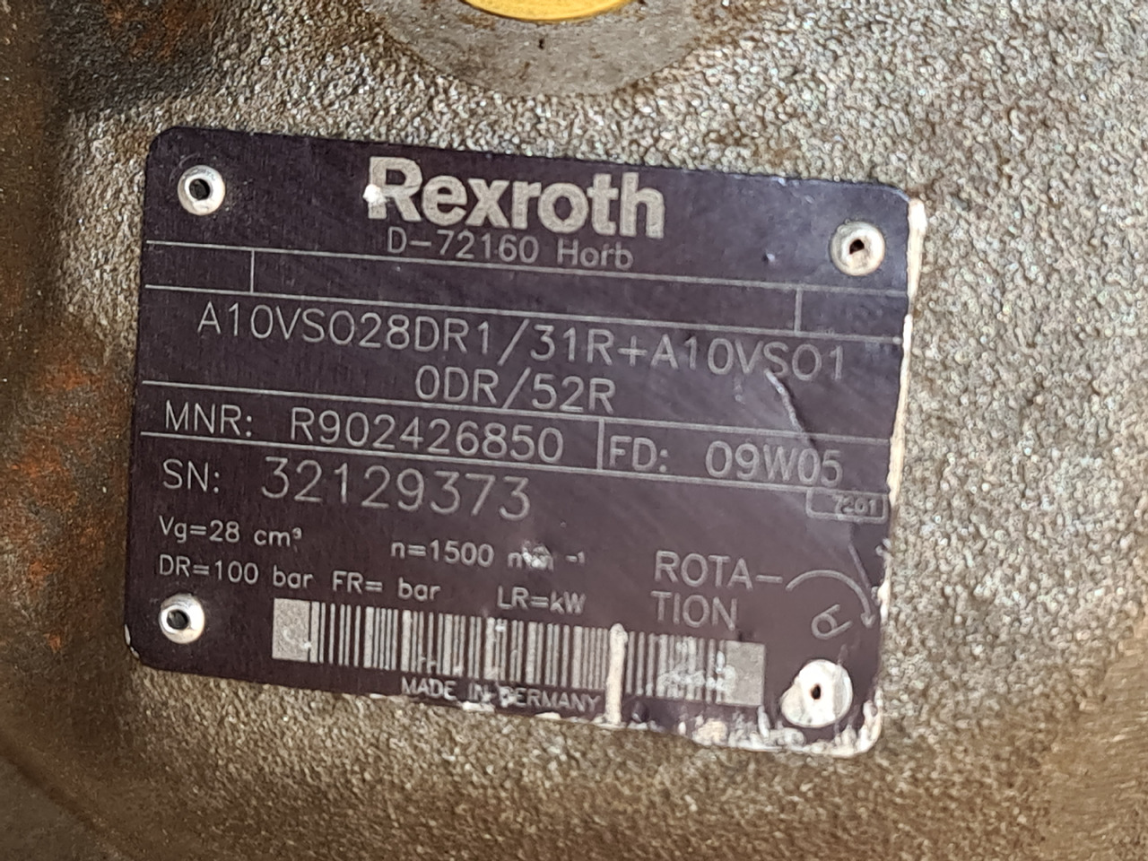 REXROTH HYDRAULIC PUMP / A10VSO28DR 1 / A10VSO10DR - Υδραυλική αντλία: φωτογραφία 5 REXROTH HYDRAULIC PUMP / A10VSO28DR 1 / A10VSO10DR - Υδραυλική αντλία: φωτογραφία 5
