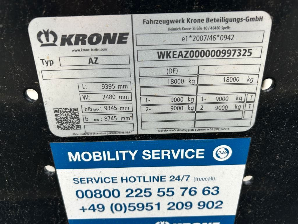 Krone 2 Achswechselfahrgestell, Typ: MAXI AZW 18 eL3B7 - Ρυμούλκα μεταφοράς εμπορευματοκιβωτίων/ Κινητό αμάξωμα: φωτογραφία 4 Krone 2 Achswechselfahrgestell, Typ: MAXI AZW 18 eL3B7 - Ρυμούλκα μεταφοράς εμπορευματοκιβωτίων/ Κινητό αμάξωμα: φωτογραφία 4