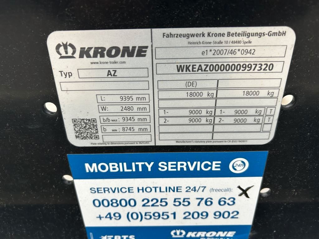 Krone 2 Achswechselfahrgestell, Typ: MAXI AZW 18 eL3B7 - Ρυμούλκα μεταφοράς εμπορευματοκιβωτίων/ Κινητό αμάξωμα: φωτογραφία 3 Krone 2 Achswechselfahrgestell, Typ: MAXI AZW 18 eL3B7 - Ρυμούλκα μεταφοράς εμπορευματοκιβωτίων/ Κινητό αμάξωμα: φωτογραφία 3