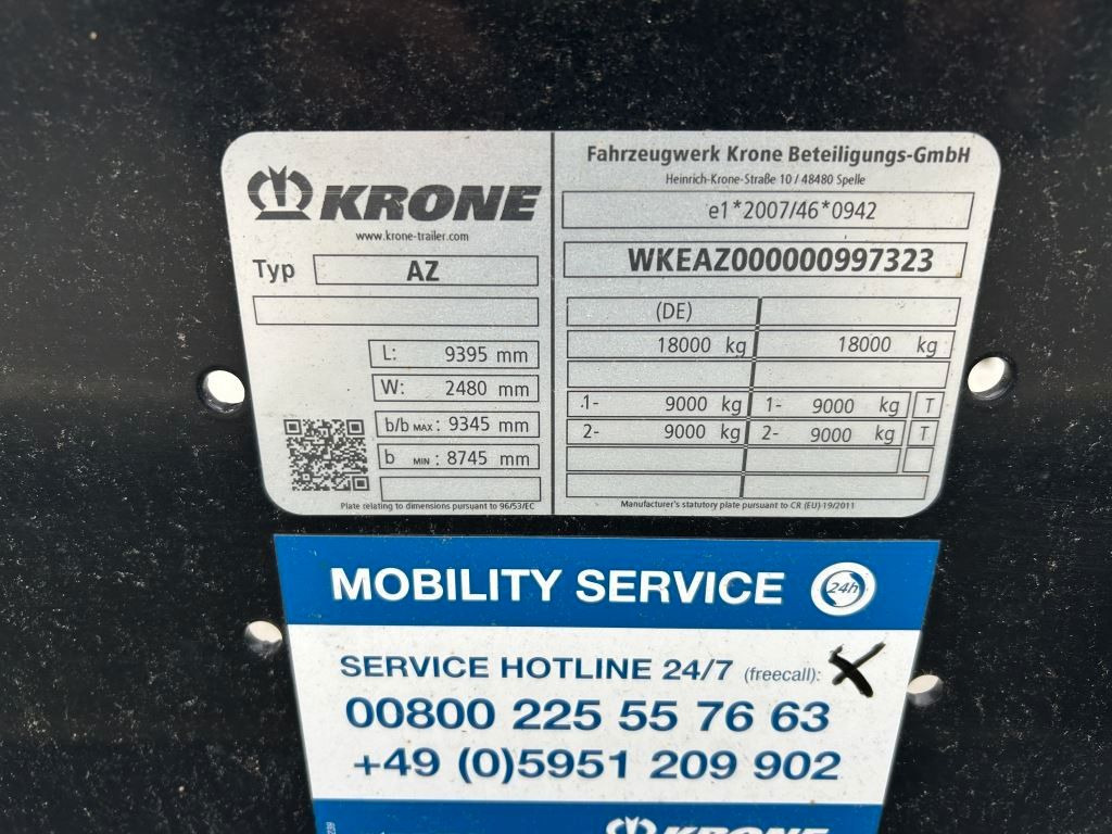 Krone 2 Achswechselfahrgestell, Typ: MAXI AZW 18 eL3B7 - Ρυμούλκα μεταφοράς εμπορευματοκιβωτίων/ Κινητό αμάξωμα: φωτογραφία 4 Krone 2 Achswechselfahrgestell, Typ: MAXI AZW 18 eL3B7 - Ρυμούλκα μεταφοράς εμπορευματοκιβωτίων/ Κινητό αμάξωμα: φωτογραφία 4