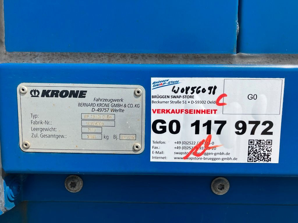 Αμάξωμα με συρρόμενο μουσαμά Krone Wechselbrücke Plane: φωτογραφία 7 Αμάξωμα με συρρόμενο μουσαμά Krone Wechselbrücke Plane: φωτογραφία 7