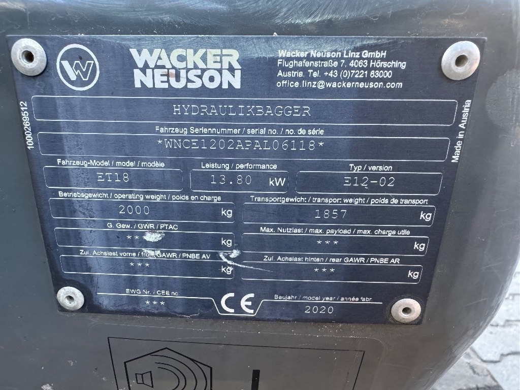 Wacker Neuson ET 18 - Μίνι εκσκαφέας: φωτογραφία 5 Wacker Neuson ET 18 - Μίνι εκσκαφέας: φωτογραφία 5