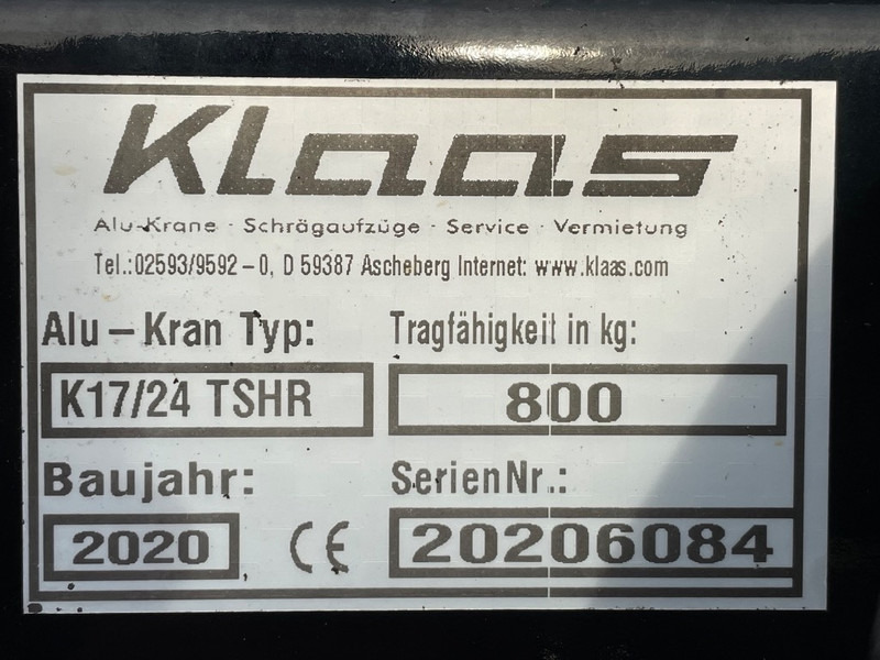 Klaas K 17-24 TSHR - Γερανός παντός εδάφους: φωτογραφία 3 Klaas K 17-24 TSHR - Γερανός παντός εδάφους: φωτογραφία 3