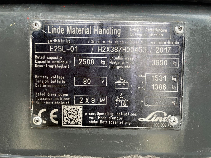 Linde E 25 L-01 - Ηλεκτροκίνητο περονοφόρο: φωτογραφία 3 Linde E 25 L-01 - Ηλεκτροκίνητο περονοφόρο: φωτογραφία 3