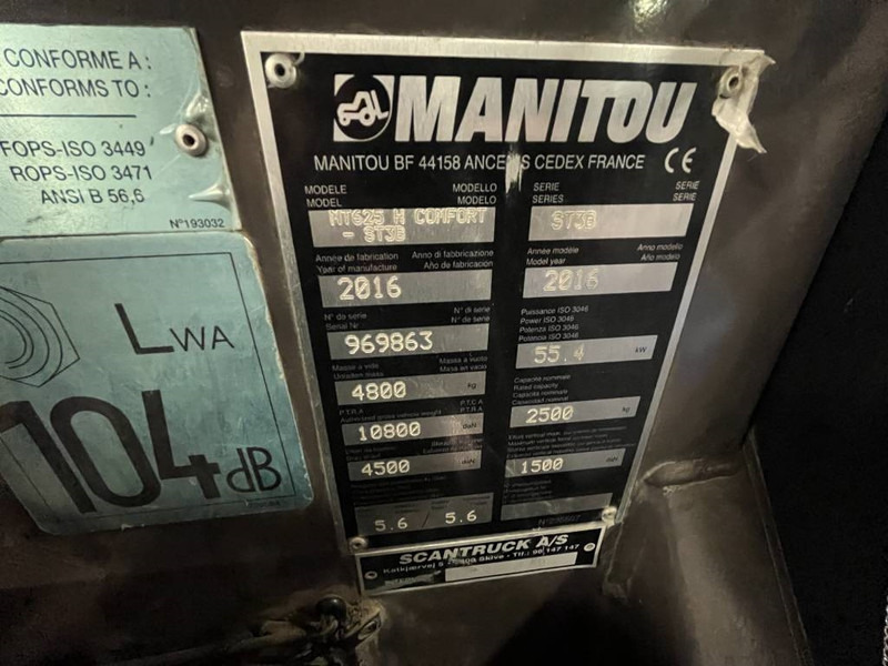 Τηλεσκοπικός μπροστινός φορτωτής Manitou MT625-75H Comfort: φωτογραφία 9 Τηλεσκοπικός μπροστινός φορτωτής Manitou MT625-75H Comfort: φωτογραφία 9