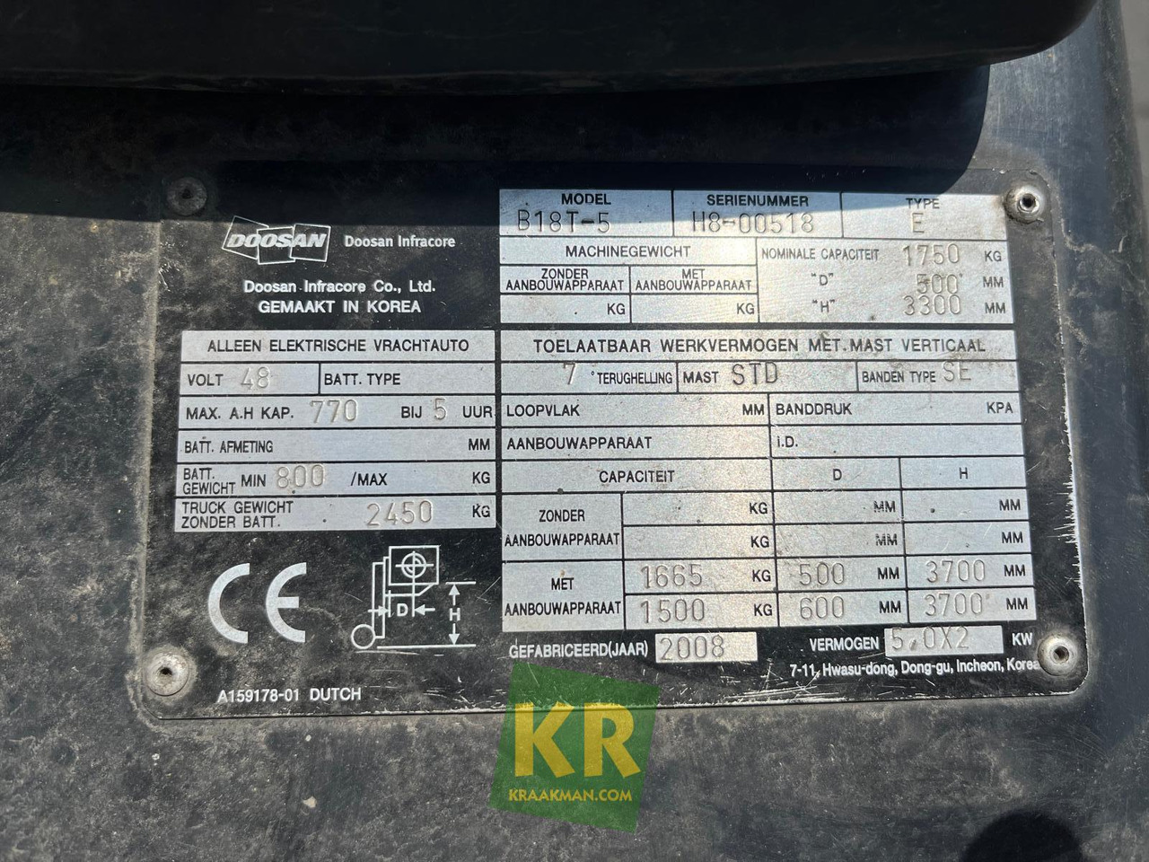 Περονοφόρο επί φορτηγού B18T Doosan: φωτογραφία 15