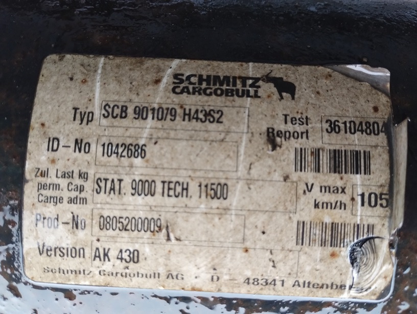 OŚ OSIE SCHMITZ CARGOBULL SCB9010/9 H43S2 AK430 - Ανάρτηση για Τρέιλερ: φωτογραφία 3 OŚ OSIE SCHMITZ CARGOBULL SCB9010/9 H43S2 AK430 - Ανάρτηση για Τρέιλερ: φωτογραφία 3