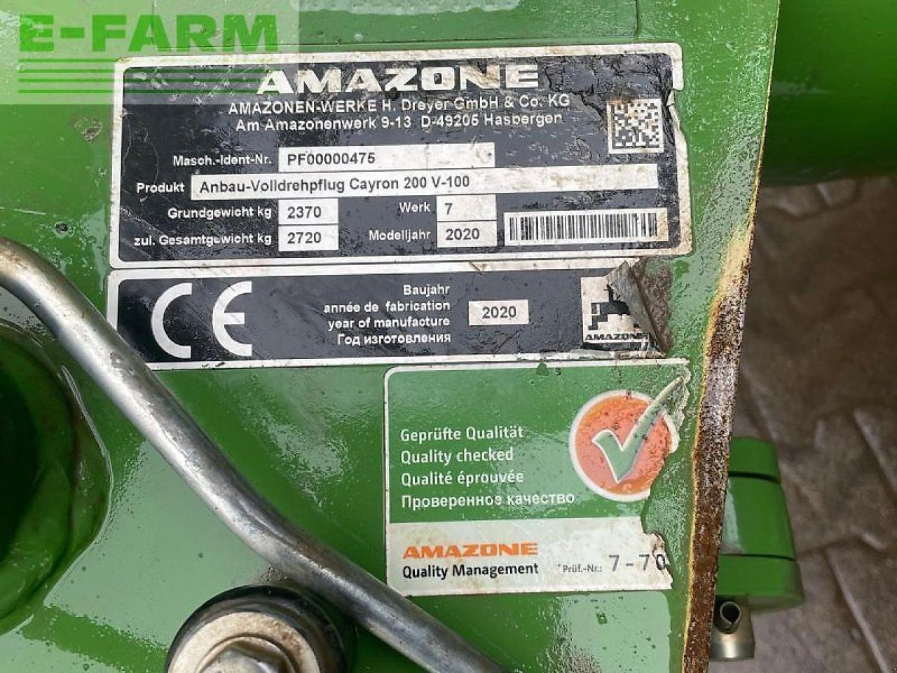 Amazone cayron 200 v - Άροτρο: φωτογραφία 3 Amazone cayron 200 v - Άροτρο: φωτογραφία 3