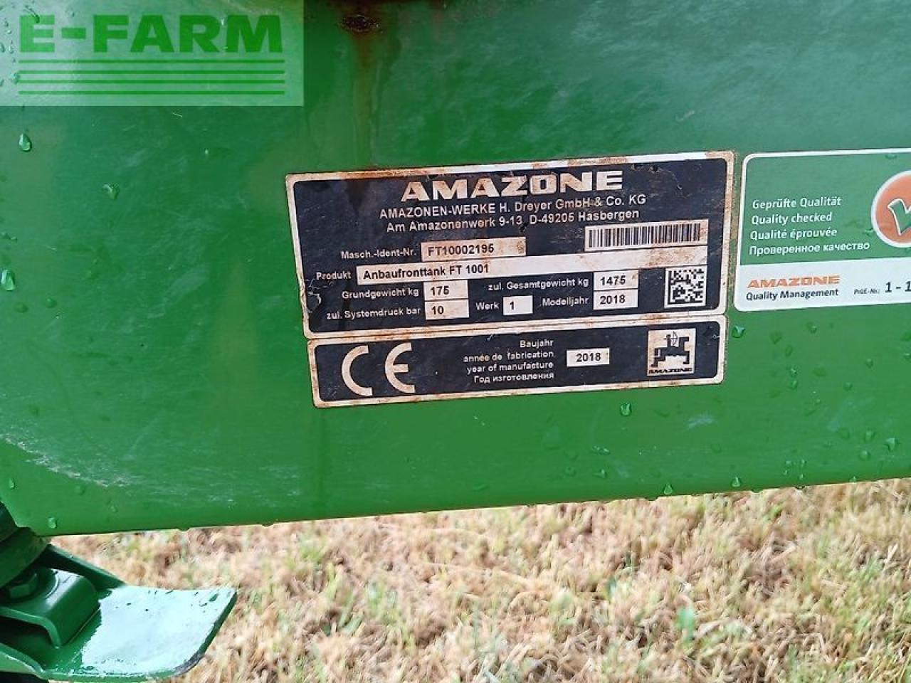 Amazone uf 1501 - Συρόμενο ψεκαστικό: φωτογραφία 5 Amazone uf 1501 - Συρόμενο ψεκαστικό: φωτογραφία 5