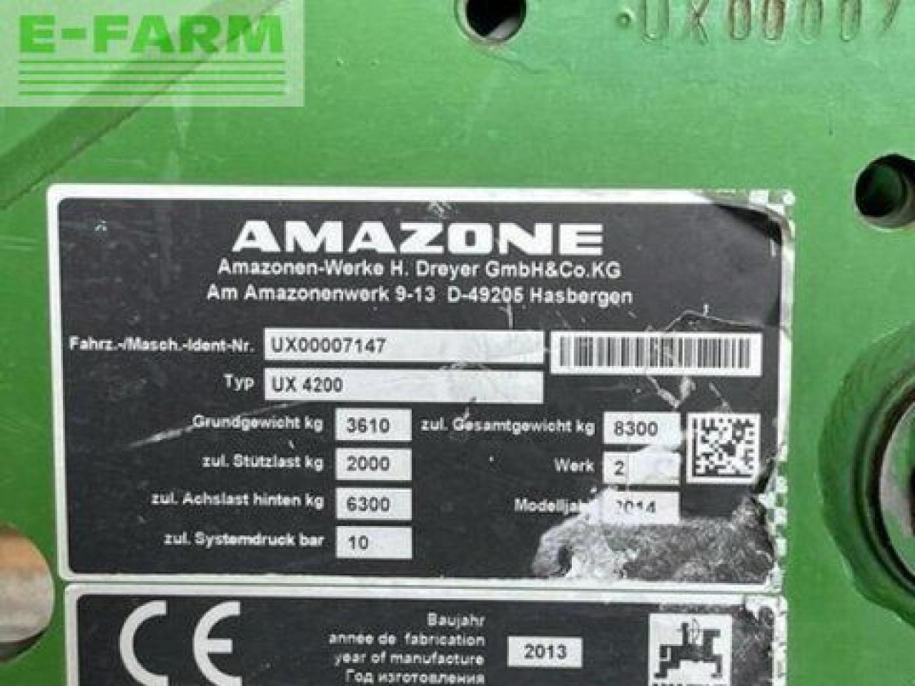 Amazone ux4200 - Συρόμενο ψεκαστικό: φωτογραφία 3 Amazone ux4200 - Συρόμενο ψεκαστικό: φωτογραφία 3
