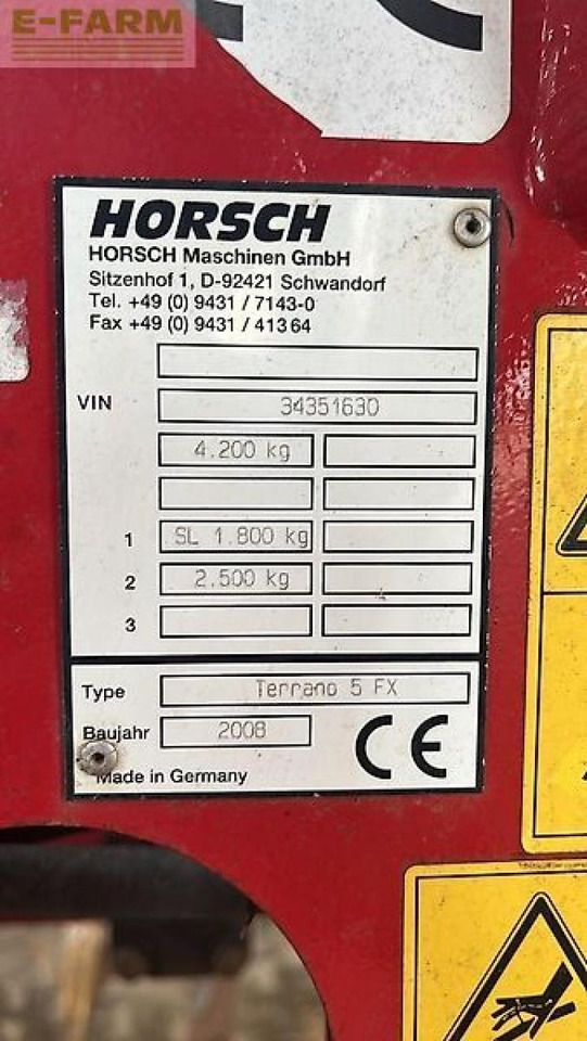 Horsch terrano 5fx - Καλλιεργητής: φωτογραφία 5 Horsch terrano 5fx - Καλλιεργητής: φωτογραφία 5