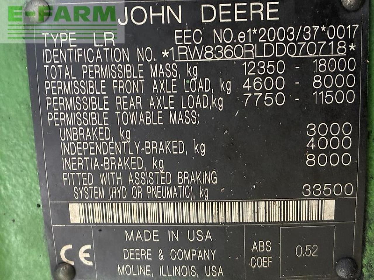 John Deere 8360 - Τρακτέρ: φωτογραφία 4 John Deere 8360 - Τρακτέρ: φωτογραφία 4