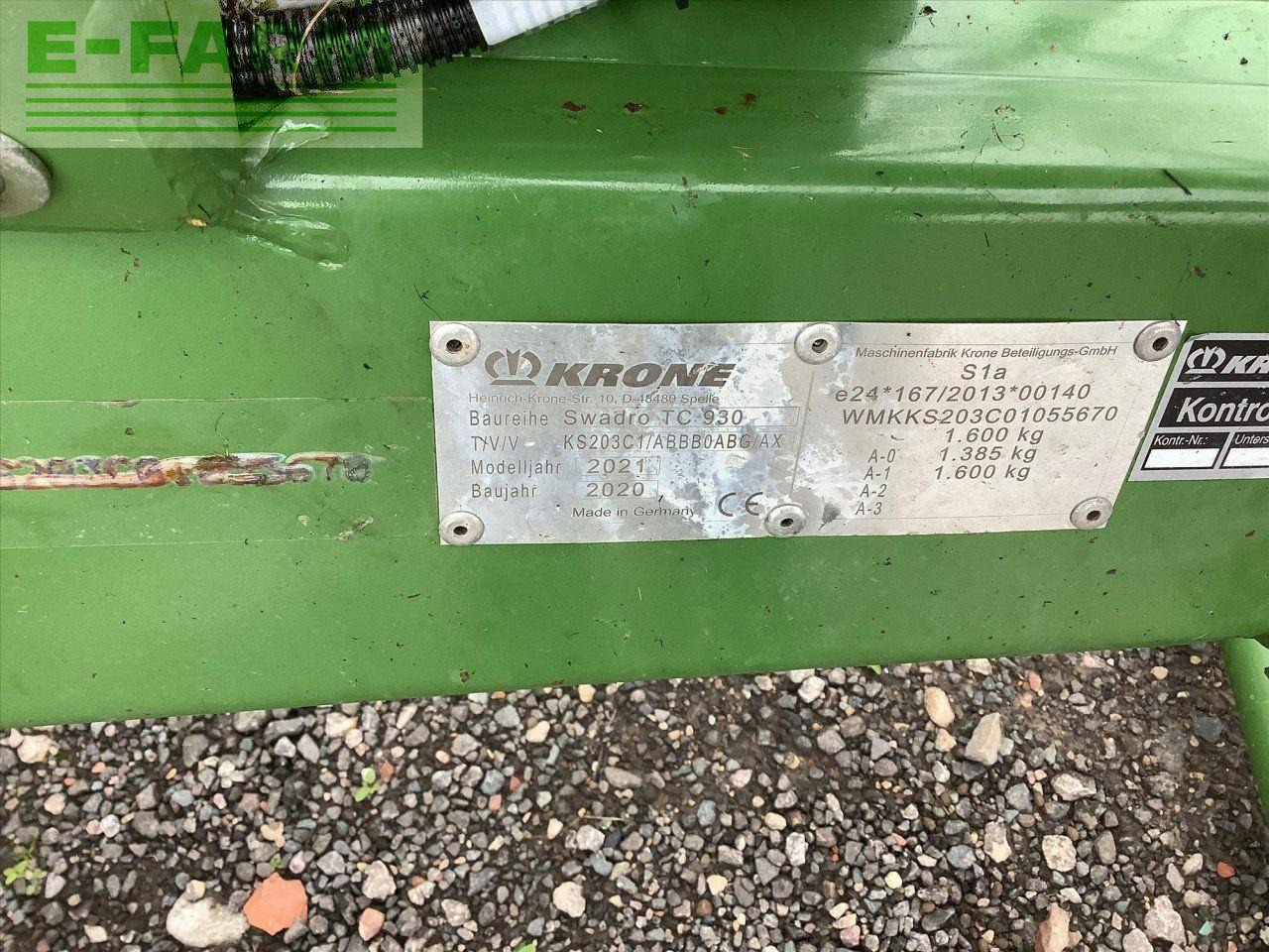 Krone SWADRO TC930 - Χορτοσυλλέκτης: φωτογραφία 3 Krone SWADRO TC930 - Χορτοσυλλέκτης: φωτογραφία 3