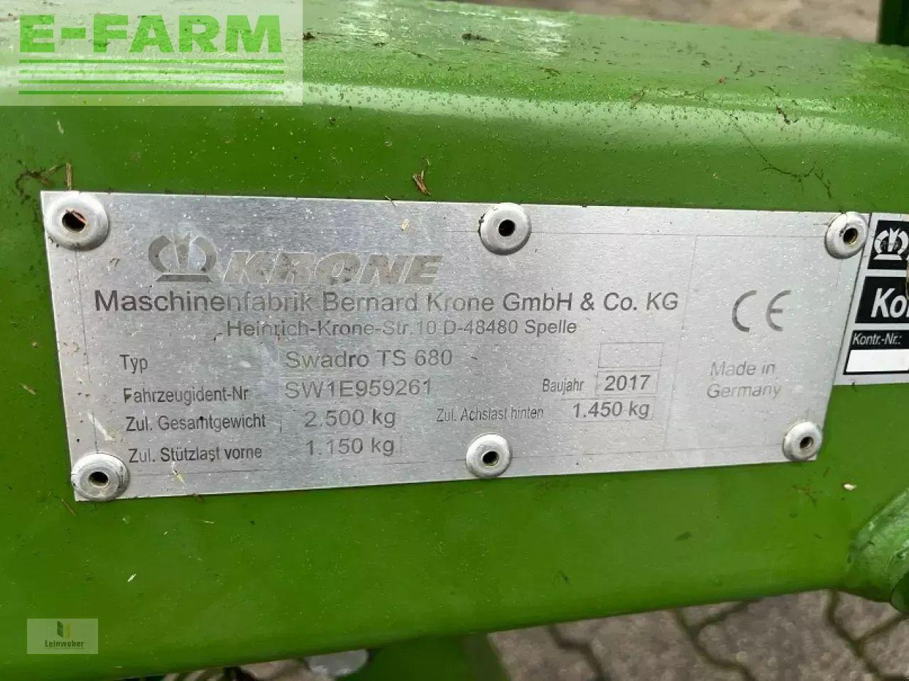Krone swadro ts 680 - Χορτοσυλλέκτης: φωτογραφία 5 Krone swadro ts 680 - Χορτοσυλλέκτης: φωτογραφία 5