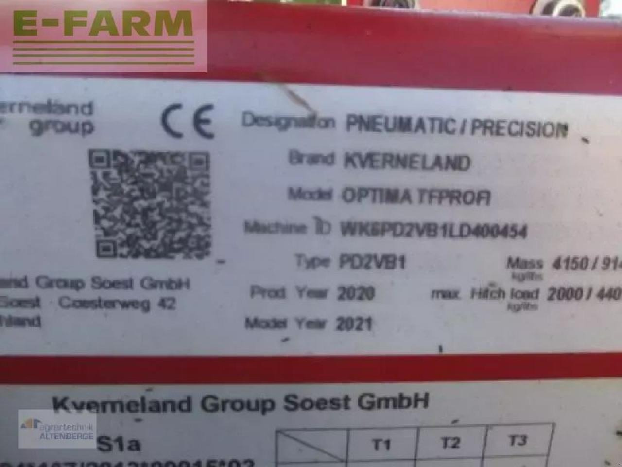 Σπαρτική μηχανή ακριβείας Kverneland optima tf profi sx: φωτογραφία 9