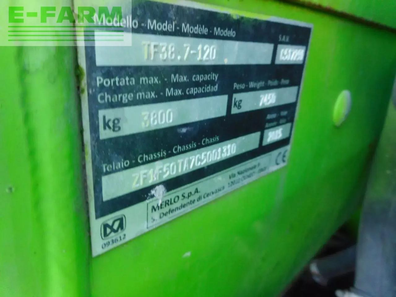 Τηλεσκοπικός φορτωτής Merlo tf38.7-120 40km/h ( 3,8t - 7m ): φωτογραφία 7 Τηλεσκοπικός φορτωτής Merlo tf38.7-120 40km/h ( 3,8t - 7m ): φωτογραφία 7