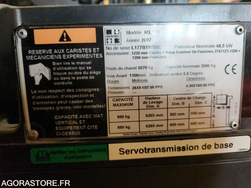 CHARIOT ELEVATEUR DIESEL 3T5 HYSTER H3.5FT - 2007 - 1033 heures - Πετρελαιοκίνητο περονοφόρο: φωτογραφία 2 CHARIOT ELEVATEUR DIESEL 3T5 HYSTER H3.5FT - 2007 - 1033 heures - Πετρελαιοκίνητο περονοφόρο: φωτογραφία 2